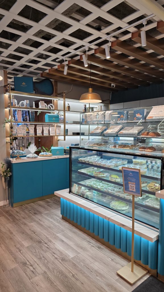 Dessert and bakery display inside Ridgeway Plaza