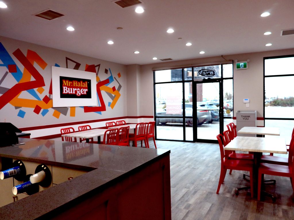 Mr. Halal Burger Restaurant interior decor shot