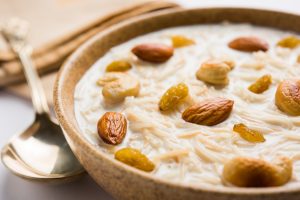 South Asian Sheer Khurma dessert, a vermicelli milk pudding served during Eid.