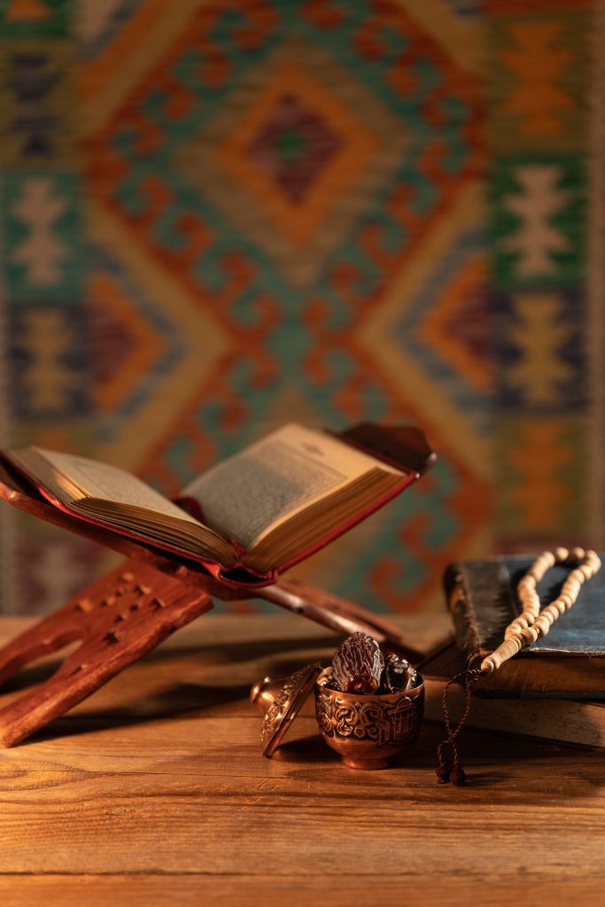 the-holy-book-quran-on-an-oriental-wooden-bookstand