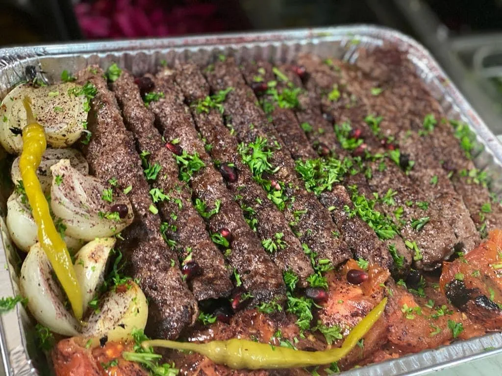 Signature Kababs platter for delivery.
