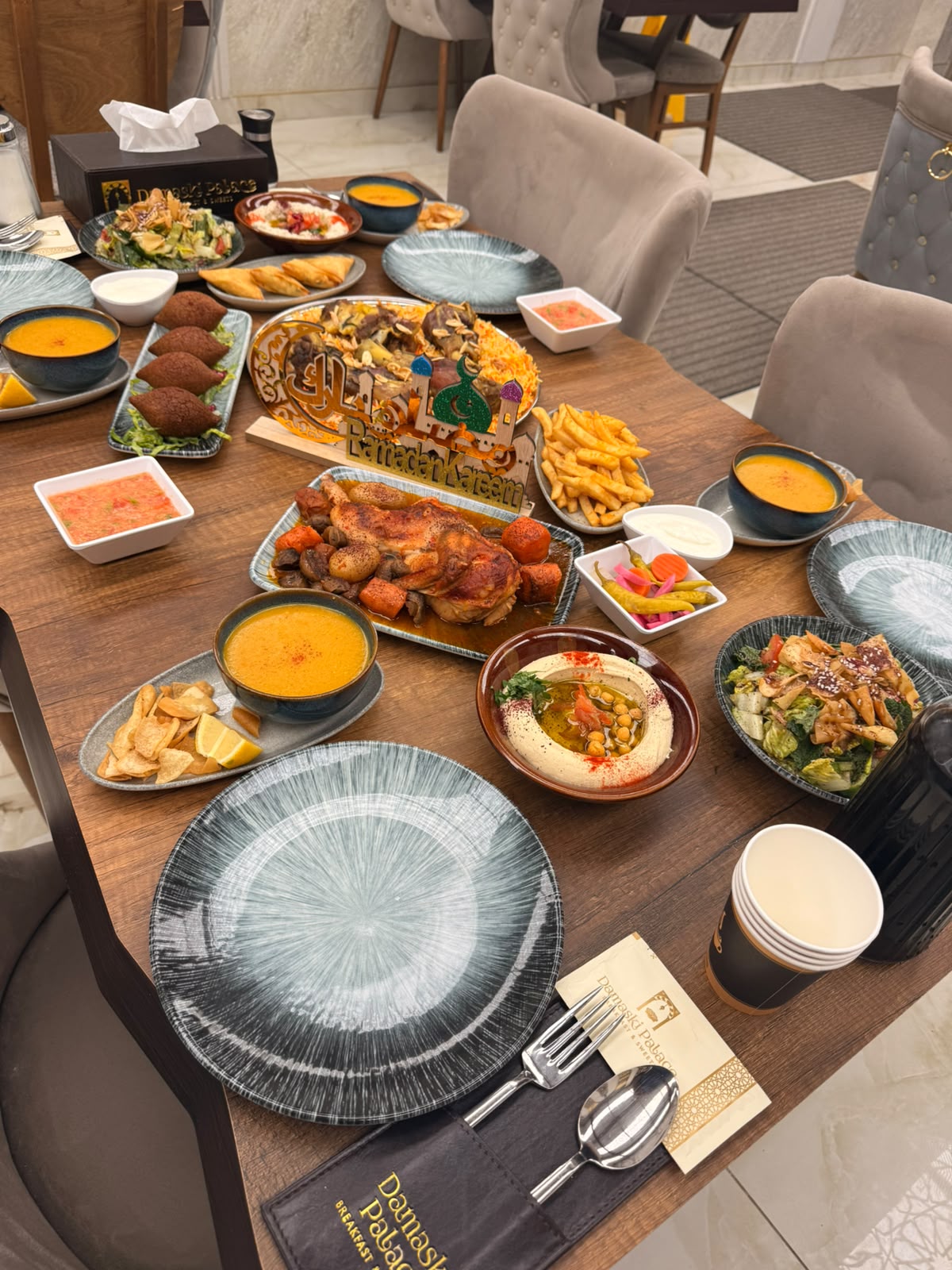 Traditional Syrian breakfast table at Damaski Palace