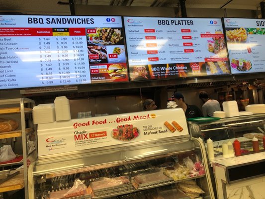 BBQ menu counter at Ghadir Meat and Restaurant