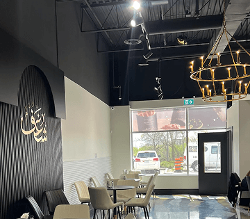 Arabic coffee service at Shaghf Cafe Mississauga