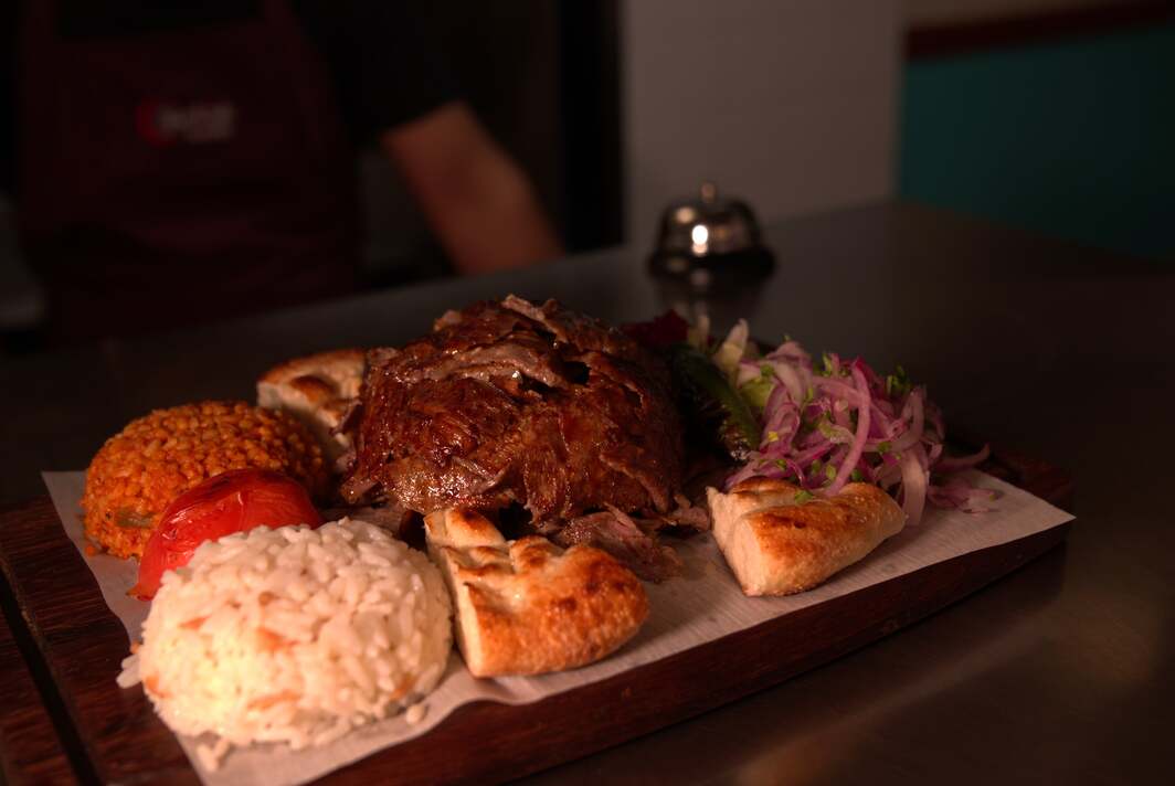 Turkish meat doner plate
