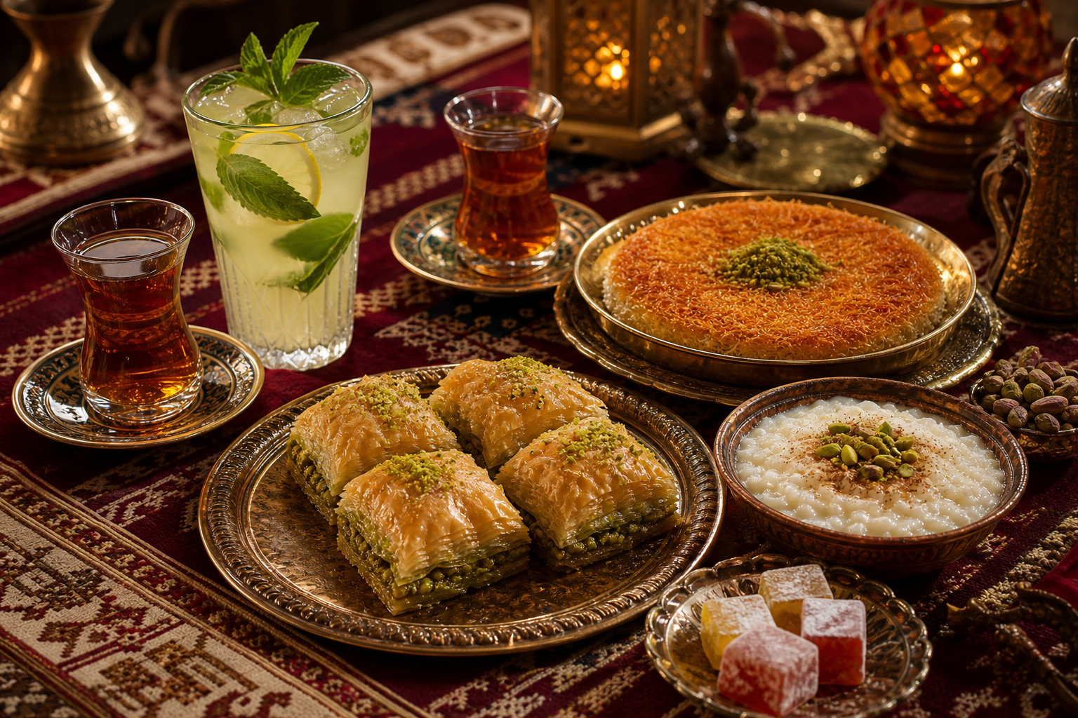 Turkish desserts and drinks at Saray Turkish Cuisine