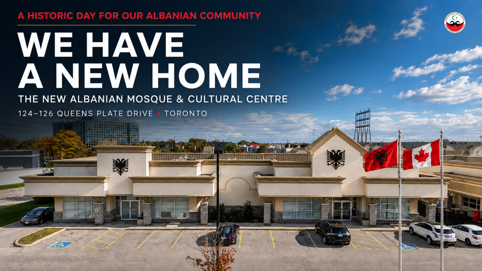 New Albanian Mosque and Cultural Centre at 124–126 Queens Plate Drive in Toronto